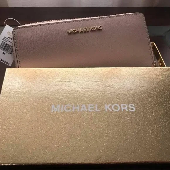 MK Michael Kors Rose Gold Small Satchel Purse Leather & Wallet with Dust Bag - Picture 5 of 5